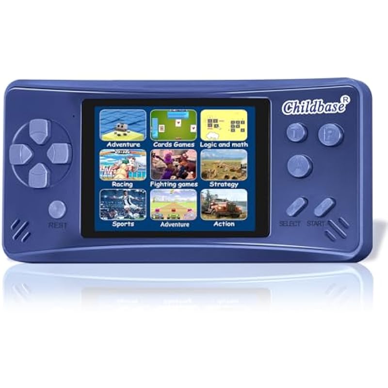 Handheld Game Console for Kids Adults, 3.2″ LCD Screen Preloaded 217 Retro Video Games, Portable Gaming Player with Rechargeable Battery, Mini Electronic Toy Gifts for Boys Girls(Blue)