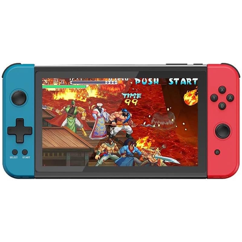 X70 Handheld Game Console, 7.0 inch IPS HD Screen Retro Games Consoles Classic Video Games Console with 32G Memory Cards & 3000 Games, Built-in 3500mAh Rechargeable Battery(Blue & Red)