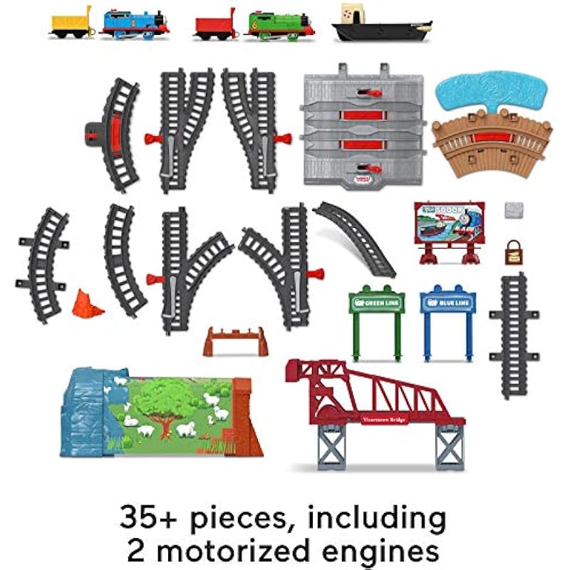 Thomas & Friends Talking Thomas & Percy Train Set, Motorized Train and Track Set for Preschool Kids Ages 3 Years and Older