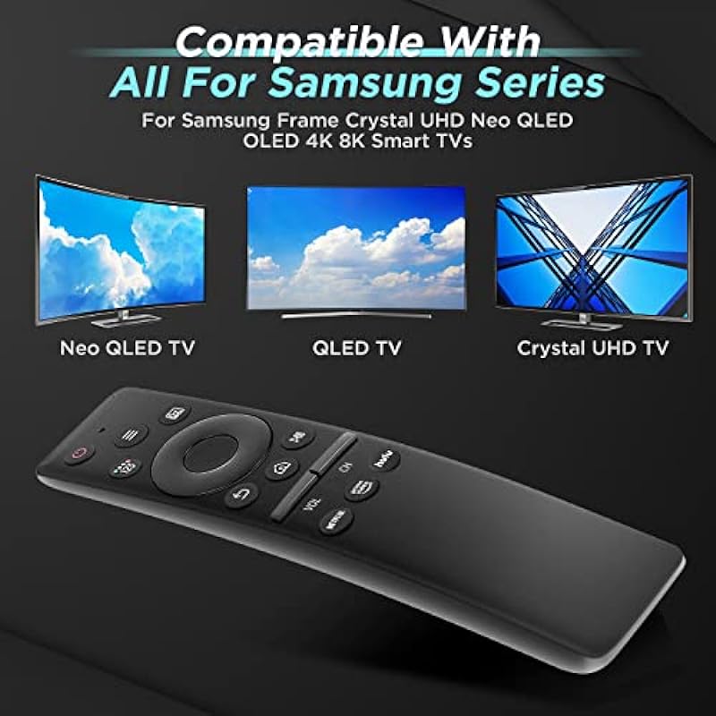 【Pack of 2】 Universal Remote Control for All Samsung TVs, Replacement Samsung Frame Crystal UHD Neo QLED OLED 4K 8K Smart TVs Remote with Netflix, Prime Video, hulu