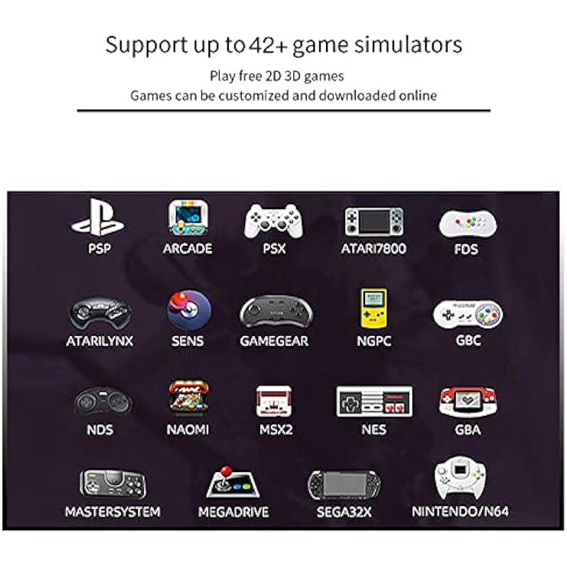 FVBADE[38000 Games in 1] Retro Games Arcade Game Console,3D Game StickHD Classic Game Console with Two 2.4G Wireless Gamepads for 4K TV HDMI Output(64G)