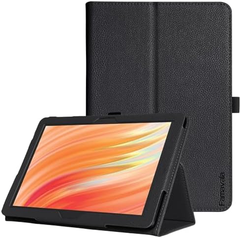 Famavala Folio Case Cover for 10.1″ Amazon Fire HD 10 Tablet (13th Generation/ 11th Generation, 2023/2021 Release) (Black)