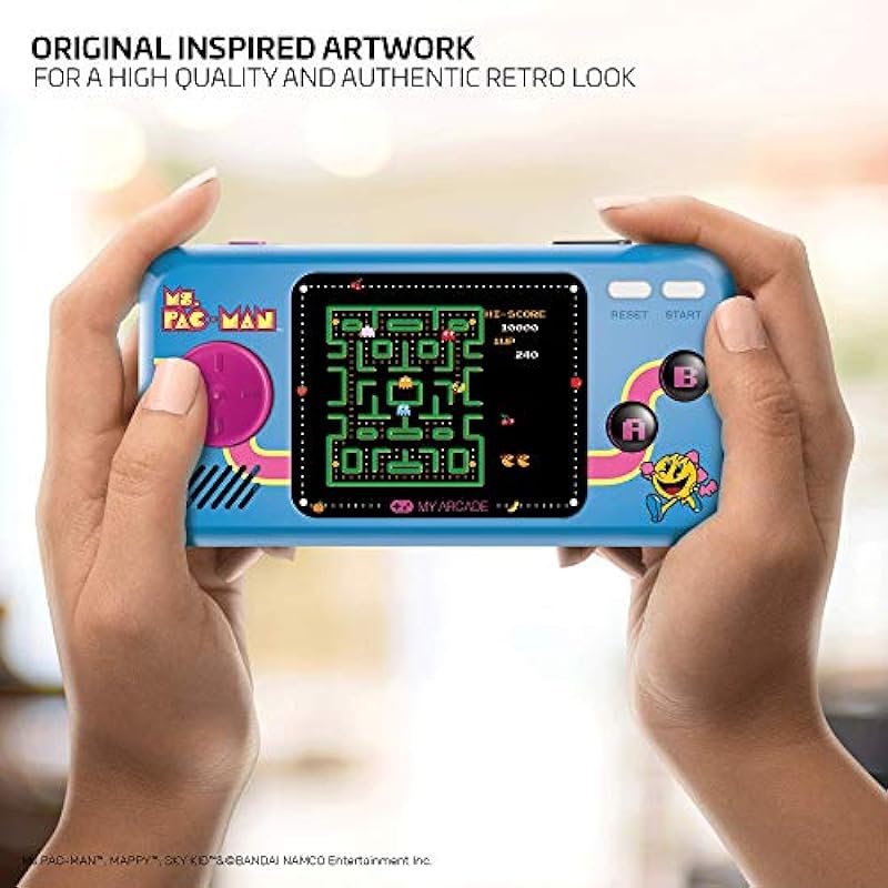 My Arcade Pocket Player Handheld Game Console: 3 Built In Games, Ms. Pac-Man, Sky Kid, Mappy, Collectible, Full Color Display, Speaker, Volume Controls, Headphone Jack, Battery or Micro USB Powered