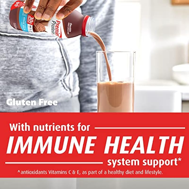 Premier Protein Shake, Chocolate, 30g Protein 1g Sugar 24 Vitamins Minerals Nutrients to Support Immune Health, 11.50 fl oz (Pack of 12)