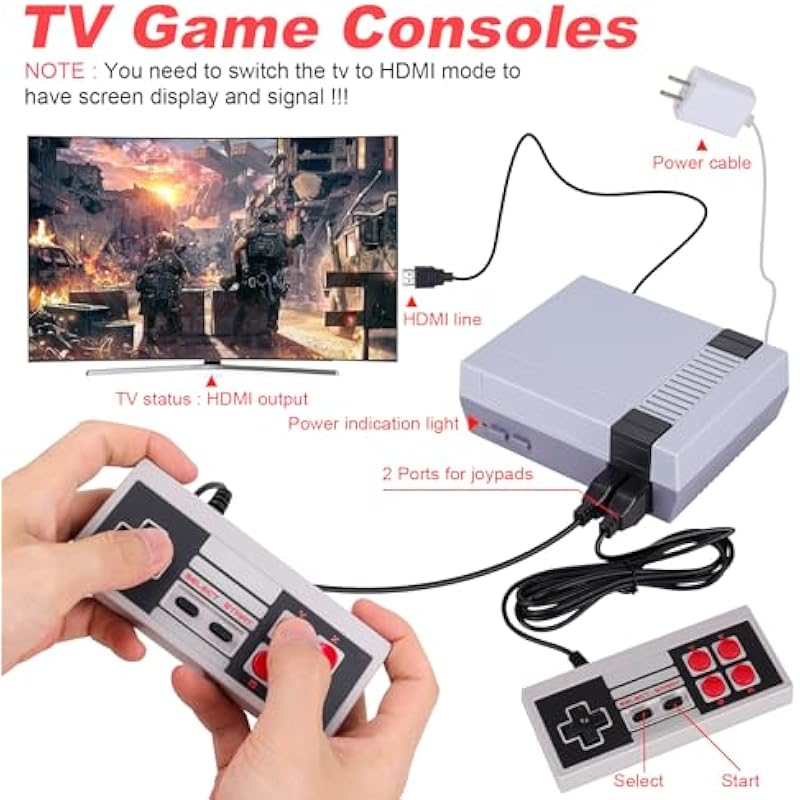 Classic HD Retro Game Console, Plug & Play Mini Video Game Console Built-in 620 Classic Games, Old-School Gaming System, Ideal Surprising Gift for Valentine/Birthday/Thanksgiving Day