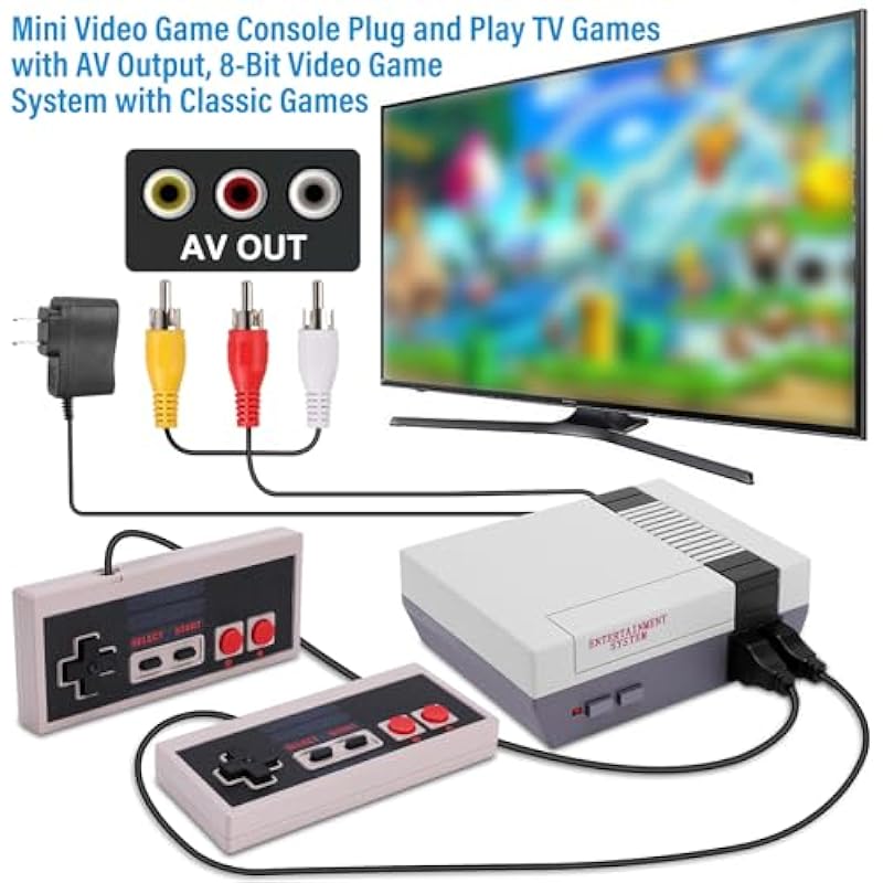 Classic Video Retro Game Console,Mini Console Built-in with 620 Retro Games Dual Players Mode Console for Christmas/Birthday/Thanksgiving/Valentine Gift