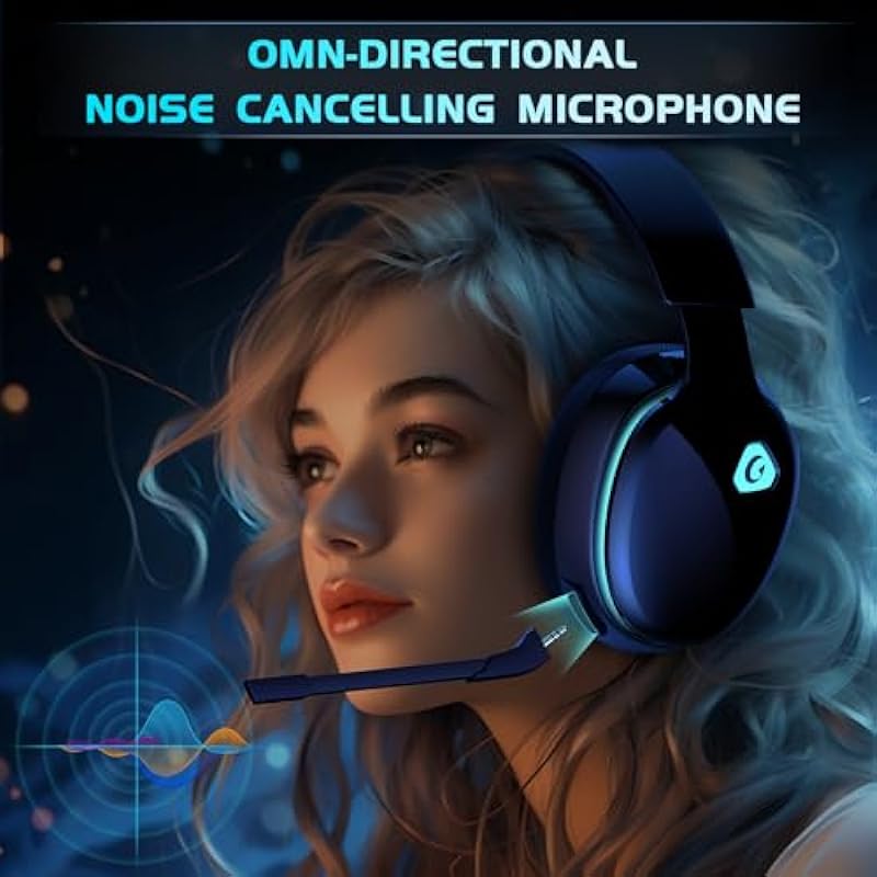 2.4GHz Wireless Gaming Headset for PC, PS4, PS5, Mac, Nintendo Switch, Bluetooth 5.2 Gaming Headphones with Noise Canceling Microphone, Stereo Sound, ONLY 3.5mm Wired Mode for Xbox Series-Black