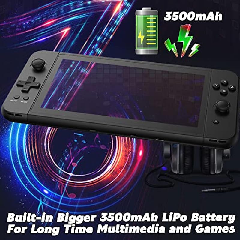 X70 Handheld Game Console 7.0 inch Pro Retro Games Consoles Classic Video Games Pad Style Preinstalled System Built-in Rechargeable Battery Gaming Consoles 64GB