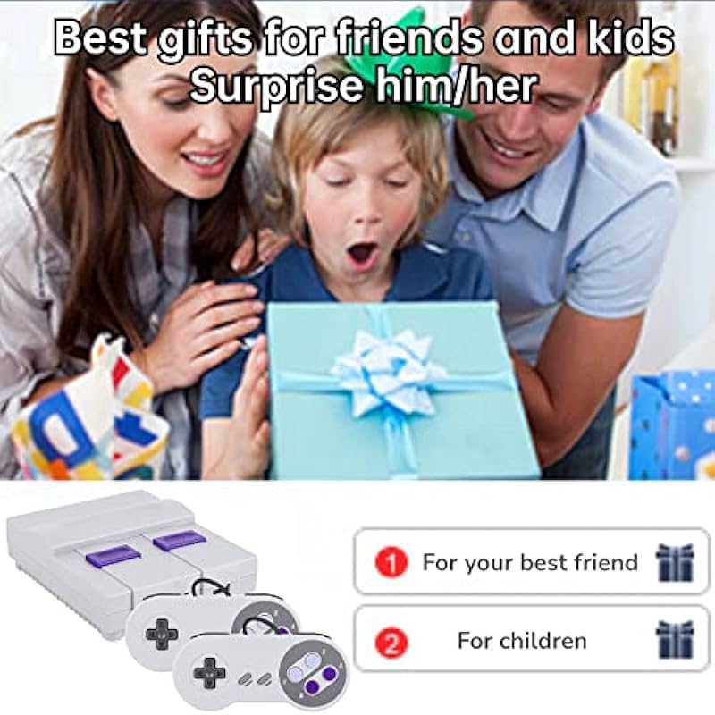 Super Classic Retro Game Console,Classic Game System Built in 5000+ Different Classic Video Games,4k HD Output and Dual Wired Controllers,Advanced Game Solution