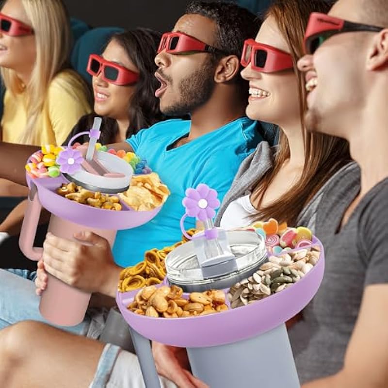 Stanley Cup 40 oz Snack Bowl with Handle, Compatible with Stanley Cup40 oz Snack Bowl with Handle, Reusable Snack Bowl, Stanley Accessories, Silicone (Orchid Snack Bowl)