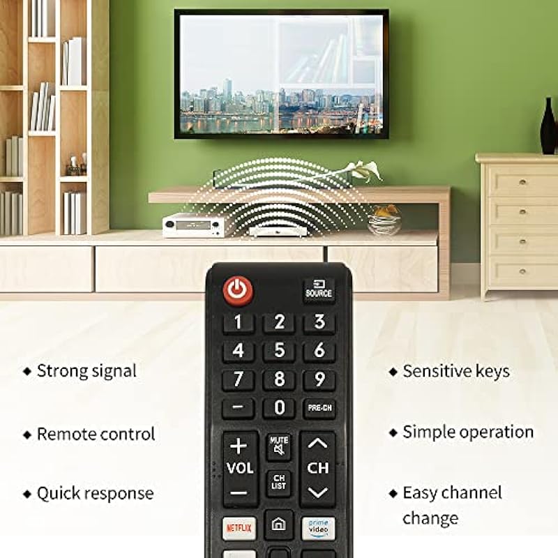 Universal Remote Control Replacement for Samsung Smart-TV LCD LED UHD QLED 4K Crystal UHD 6/7/8/9/TU-7000 Series Smart TVs, with Netflix, Prime Video Buttons(BN59-01315A/BN59-01315J/BN59-01315E)