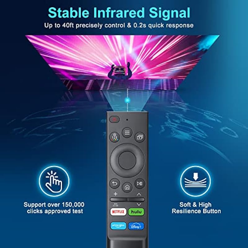 Universal Replacement Remote for Samsung-TV-Remote, Compatible All Samsung Frame Serif Crystal UHD Neo QLED OLED 4K 8K Smart TVs Monitors G65B G7 G70B G85SB M70B M8 S55BG97