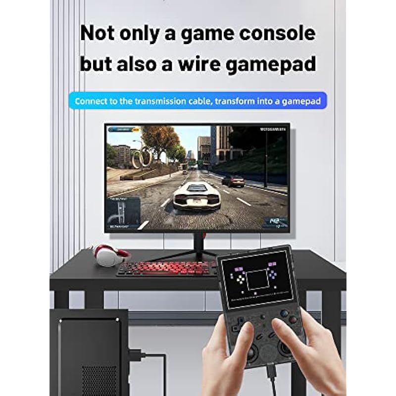 RG353VS Retro Video Handheld Game Console Linux System, 3.5 Inches IPS Screen 64G TF Card Preload 4420+ Classic Games RK3566 CPU 64bit Gaming Console Compatible with Bluetooth 4.2 and 5G WiFi