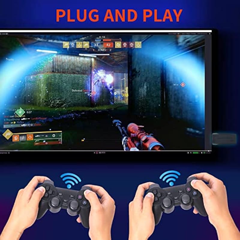 Retro Video Game Console, Wireless Handheld Game Console, 10000+ Classic Game, 2.4G Wireless Controllers, 7 Emulator Consoles, HDMI Output TV Video, Ideal Gift for Kids and Adults, 64G
