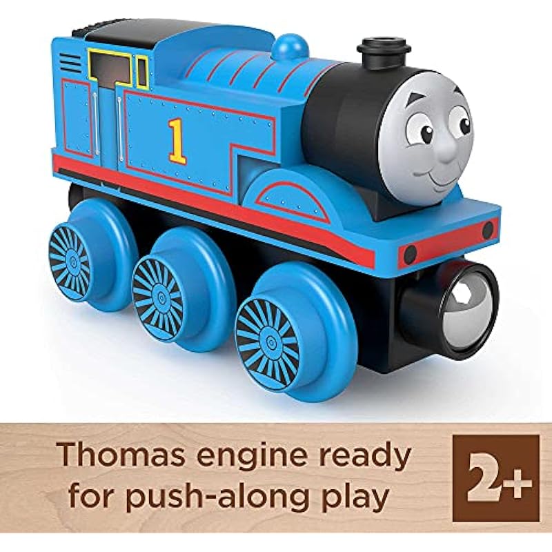 Thomas & Friends Wooden Railway Toy Train Thomas Push-Along Wood Engine for Toddlers & Preschool Kids Ages 2+ Years