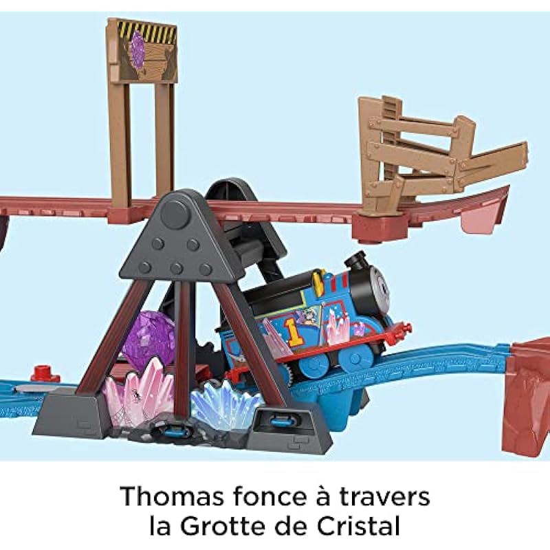 Thomas & Friends Motorized Toy Train Set Crystal Caves Adventure with Thomas, Tipping Bridge & 8 Ft of Track for Kids Ages 3+ Years