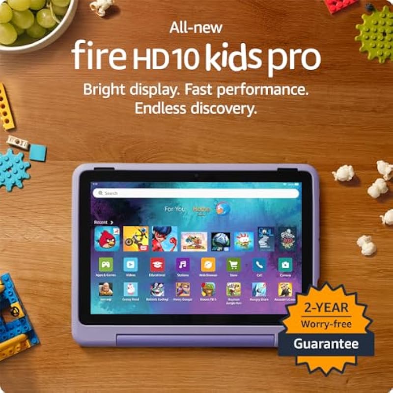 All-new Amazon Fire HD 10 Kids Pro tablet- 2023, ages 6-12 | Bright 10.1″ HD screen | Slim case for older kids, ad-free content, parental controls, 13-hr battery, 32 GB, Happy Day