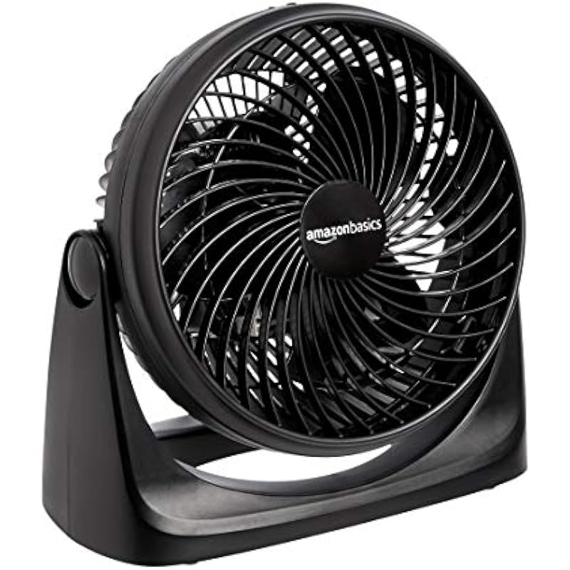 Amazon Basics 3 Speed Small Room Air Circulator Fan, 7-Inch Blade, Black, 6.3″D x 11.1″W x 10.9″H