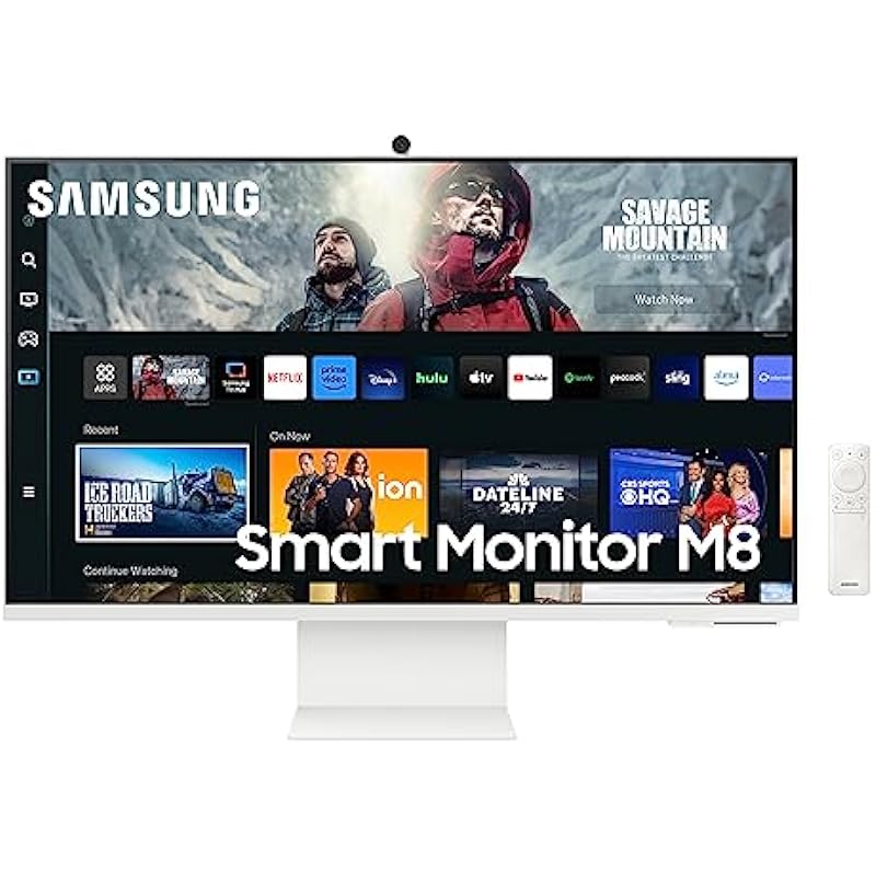 SAMSUNG 32″ M80C UHD HDR Smart Computer Monitor Screen with Streaming TV, Slimfit Camera Included, Wireless Remote PC Access, Alexa Built-in (LS32CM801UNXZA),Warm White