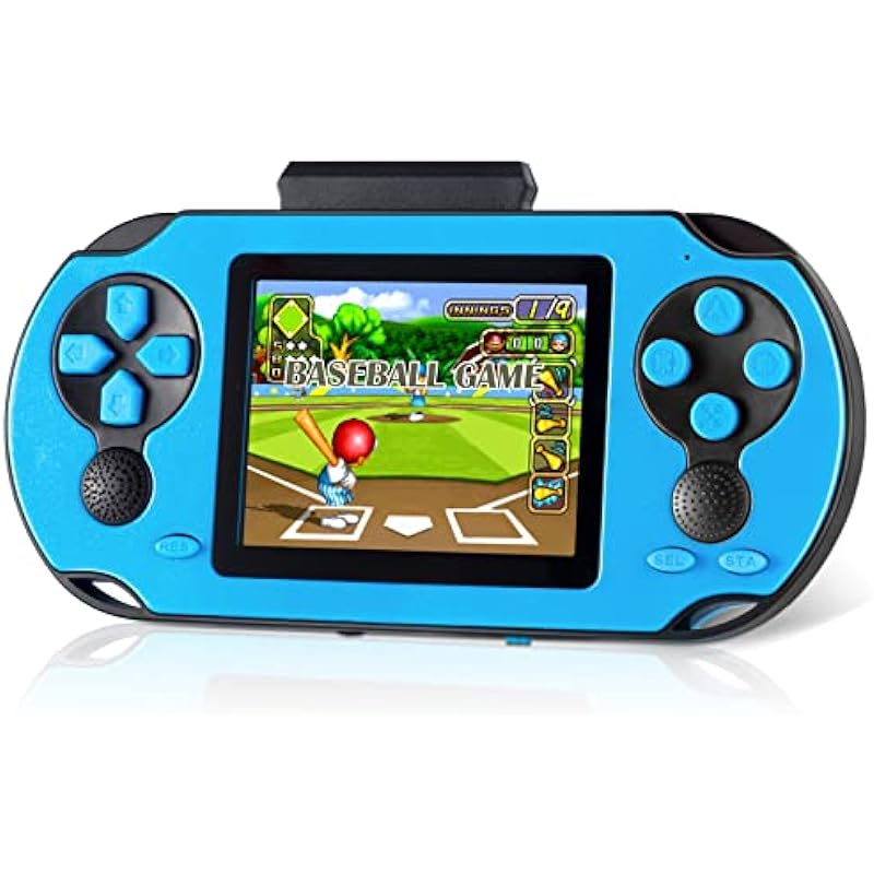 16 Bit Handheld Game Console for Kids Adults, 3.0” Large Screen Preloaded 230 HD Classic Retro Video Games with USB Rechargeable Battery & 3 Game Cartridges for Birthday Gift for Kids 4-12