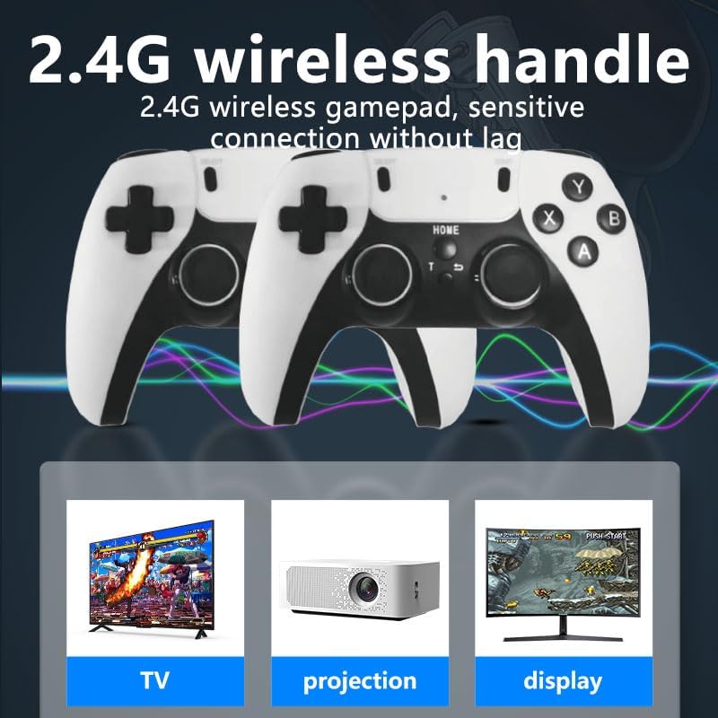 Retro Game Console – Wireless Retro Play Game Stick with 4K High Definition HDMI Output,9 Classic Emulators,,Plug and Play Video Game Stick Built in 20000+ Games with 2.4G Wireless Controllers(64G)