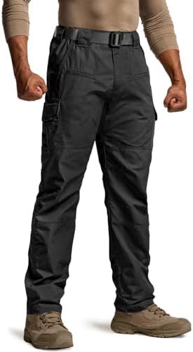 CQR Men’s Tactical Pants, Water Resistant Ripstop Cargo Pants, Lightweight EDC Work Hiking Pants, Outdoor Apparel