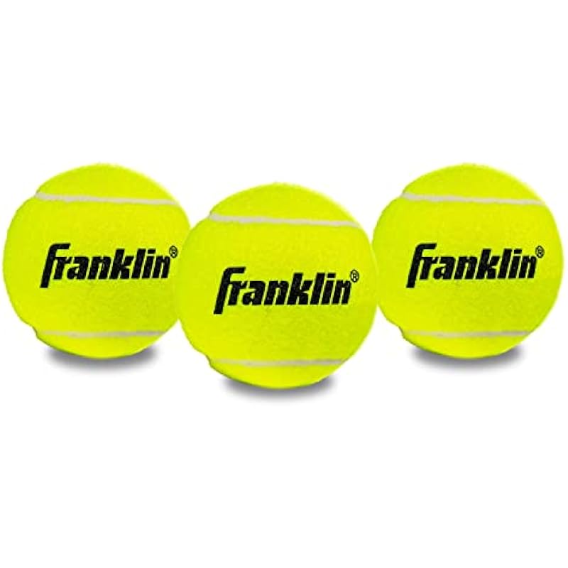Franklin Sports Pressureless Tennis Balls – Official Size Low Pressure Tennis Balls – Great for Training + Practice – Low Bounce Tennis Balls – All Court Surface Tennis Balls – Carry Bag Included