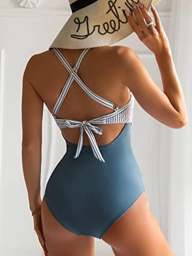 Eomenie Women’s One Piece Swimsuits Tummy Control Cutout High Waisted Bathing Suit Wrap Tie Back 1 Piece Swimsuit