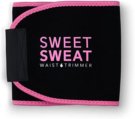 Sweet Sweat Waist Trimmer for Women and Men – Sweat Band Waist Trainer for High-Intensity Training & Workouts, 5 Sizes