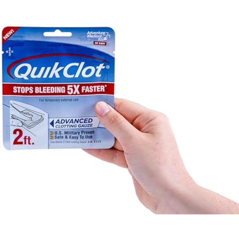 Adventure Medical Kits QuikClot Advanced Clotting Gauze – Flexible Hemostatic Medical Gauze – Stop Bleeding Faster with Quick Clotting Gauze – Survival Kit Supplies – 3″ x 24”