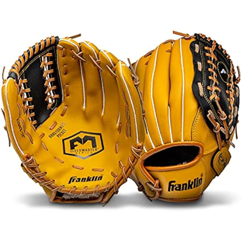 Franklin Sports Baseball + Softball Gloves – Field Master Adult + Youth Baseball + Softball Gloves – Right Hand + Left Hand Gloves – Infield + Outfield Mitts – Multiple Sizes + Colors