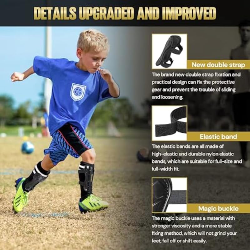 Soccer Shin Guards for Youth Kids Toddler, Protective Soccer Shin Pads & Sleeves Equipment – Football Gear for 3 5 4-6 7-9 10-12 Years Old Children Teens Boys Girls