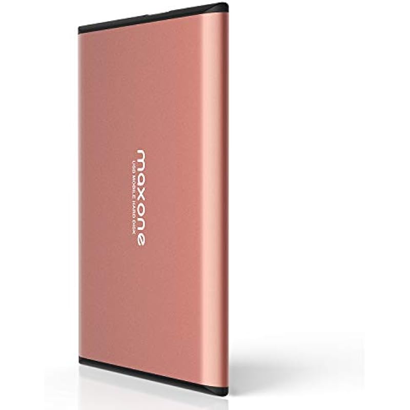 Maxone 160GB External Hard Drive Portable 2.5” Ultra Slim HDD Storage USB 3.0 for PC, Mac, Laptop, Chromebook – Rose Pink