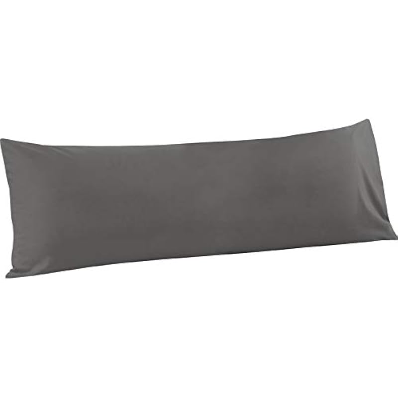 FLXXIE Body Pillow Cover – Super Soft Microfiber 20×54 Body Pillow Case – Envelope Closure, Wrinkle, Stain Resistant Dark Grey Body Pillow Cover, 20×54, Dark Grey