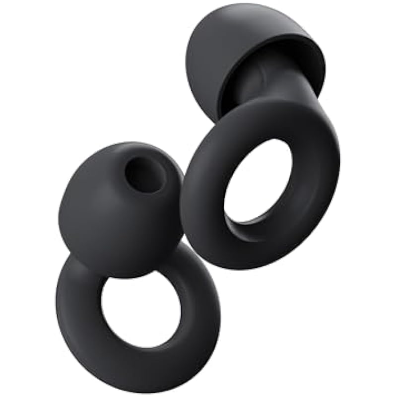 Loop Quiet Ear Plugs for Noise Reduction – Super Soft, Reusable Hearing Protection in Flexible Silicone for Sleep, Noise Sensitivity – 8 Ear Tips in XS/S/M/L – 24dB & NRR 14 Noise Cancelling – Black