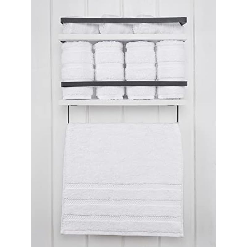 American Soft Linen Luxury Hand Towels for Bathroom, 100% Cotton Turkish 4 Piece Hand Towel Set, 600 GSM Hand Face Towels for Kitchen, White Hand Towels