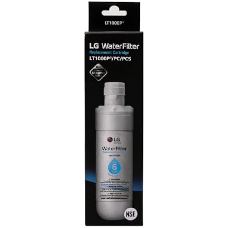 LG LT1000P – 6 Month / 200 Gallon Capacity Replacement Refrigerator Water Filter (NSF42, NSF53, and NSF401) ADQ74793501, ADQ75795105, or AGF80300704 , White