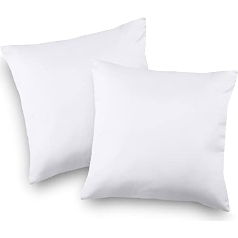 Utopia Bedding Throw Pillows Insert (Pack of 2, White) – 18 x 18 Inches Bed and Couch Pillows – Indoor Decorative Pillows