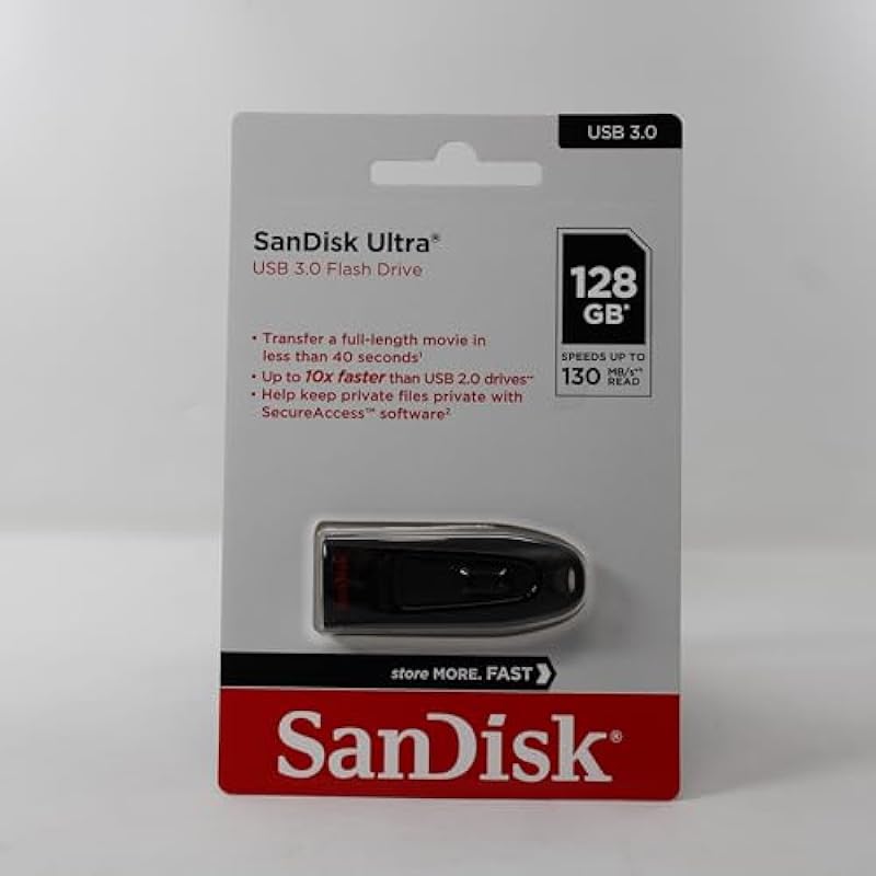SanDisk 128GB Ultra USB 3.0 Flash Drive – SDCZ48-128G-GAM46, Black