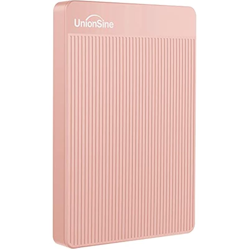 UnionSine 320GB Ultra Slim Portable External Hard Drive USB3.0 HDD Storage Compatible for PC, Desktop, Laptop, Xbox One, Xbox 360, PS4(Pink) HD-2510
