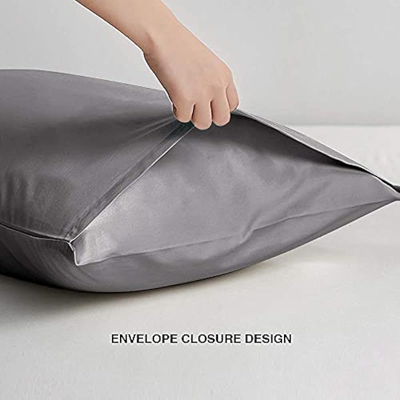FLXXIE Body Pillow Cover – Super Soft Microfiber 20×54 Body Pillow Case – Envelope Closure, Wrinkle, Stain Resistant Dark Grey Body Pillow Cover, 20×54, Dark Grey