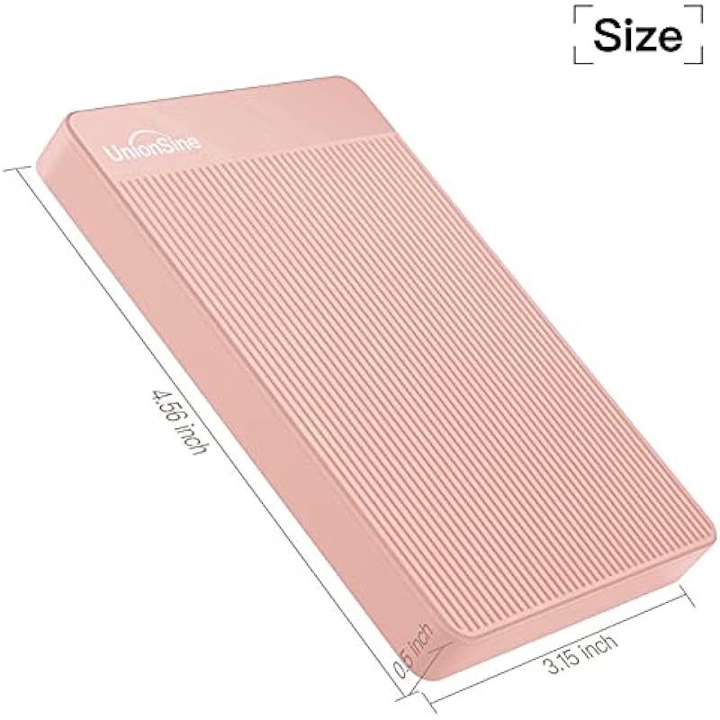 UnionSine 320GB Ultra Slim Portable External Hard Drive USB3.0 HDD Storage Compatible for PC, Desktop, Laptop, Xbox One, Xbox 360, PS4(Pink) HD-2510