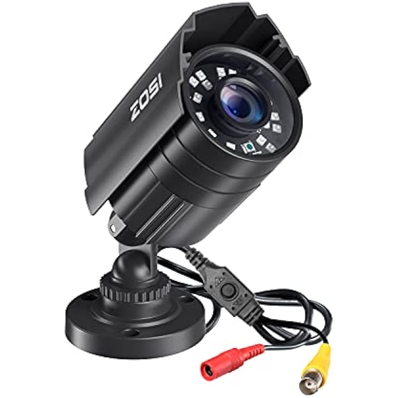 ZOSI 2.0MP 1080P HD 1920TVL Security Camera Hybrid 4-in-1 TVI/CVI/AHD/960H CVBS CCTV Camera Outdoor Indoor,80ft IR Night Vision,Weatherproof Bullet Camera For analog Surveillance DVR(Black)