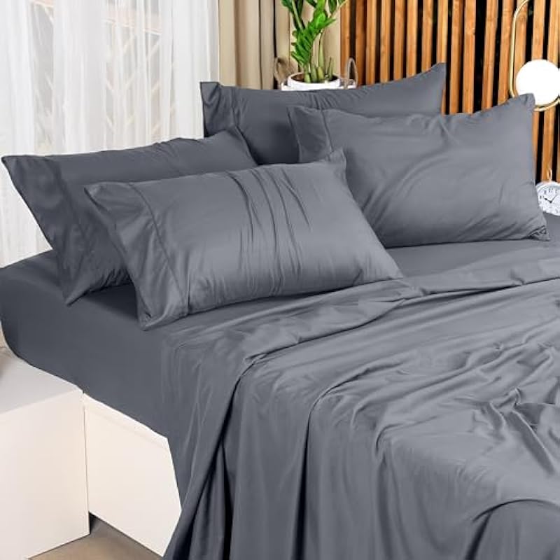 Utopia Bedding Queen Bed Sheets Set – 4 Piece Bedding – Brushed Microfiber – Shrinkage and Fade Resistant – Easy Care (Queen, Grey)