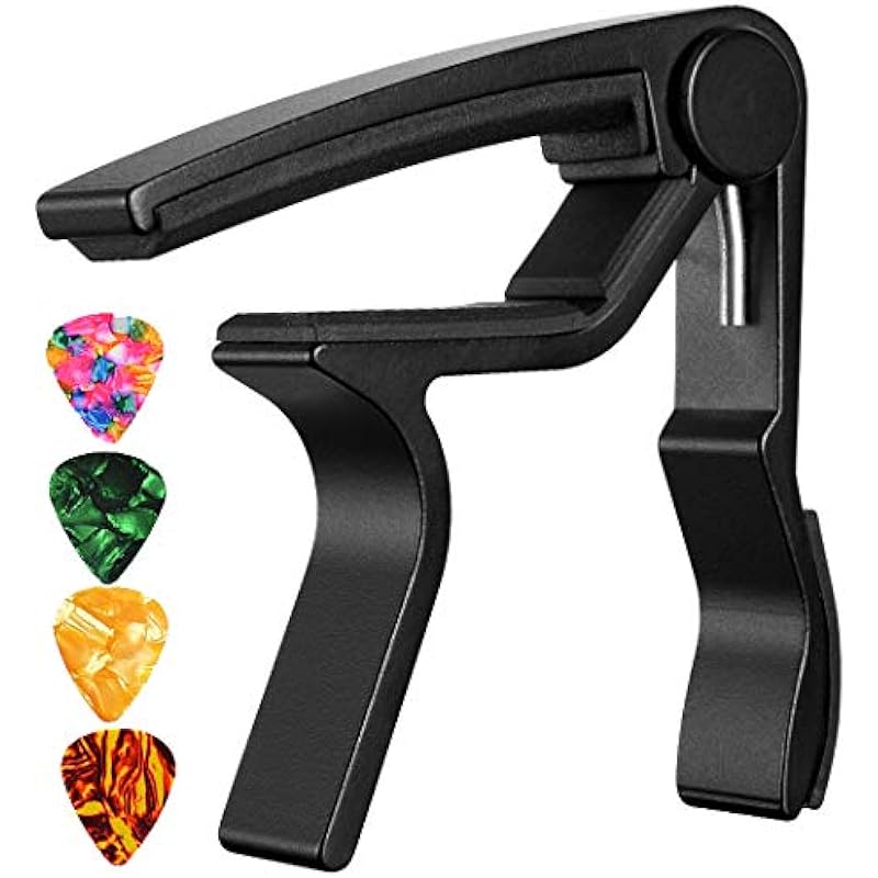 Guitar Capo,2 Pack Capo Black and Rosewood Capo Guitar Clamp Guitar Kapo for Acoustic and Electric Guitar