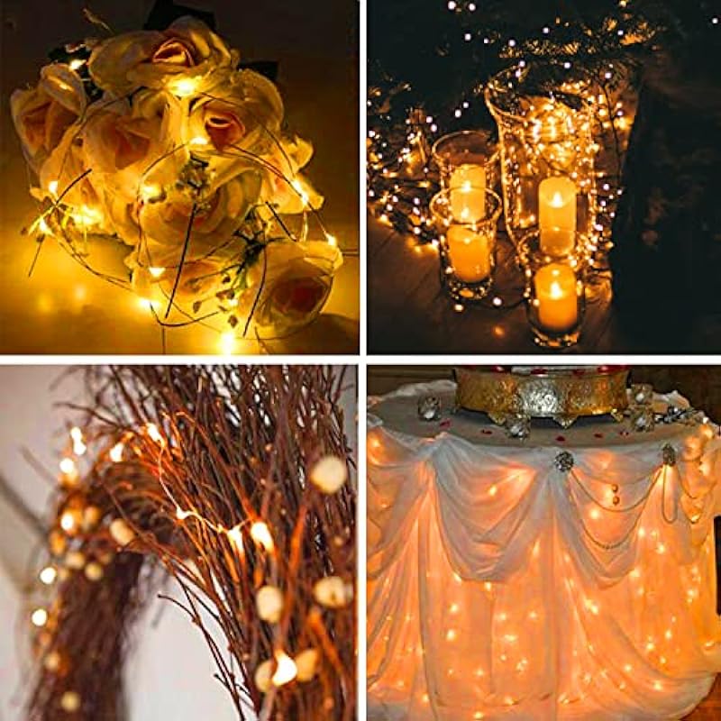 12 Pack Battery Operated Fairy String Lights 7 Feet 20 Led Waterproof Silver Wire Firefly Starry Moon Lights for Bedroom DIY Party Wedding Patio Christmas