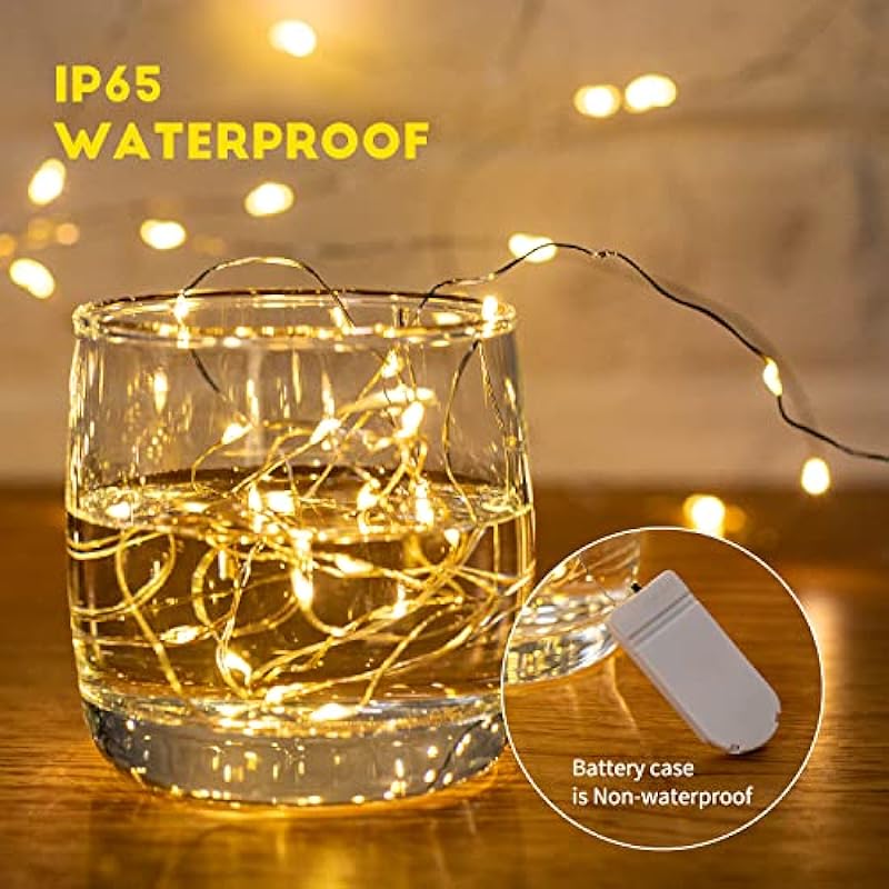 Brightown 24 Pack Fairy Lights Battery Operated String Lights – 7 ft 20 LED Mini String Lights Waterproof Silver Wire Firefly Lights for Vases Mason Jars DIY Crafts Plants Table Centerpieces Wedding