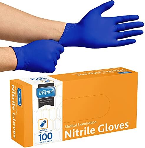 Nitrile Gloves | THE ORIGINAL Quality Stretch Nitrile Exam Cobalt Blue | Chemical Resistant Gloves | 4.5 Gloves