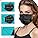 100 PCS Black Disposable Face Masks, 3 Ply Protection Black Face Masks
