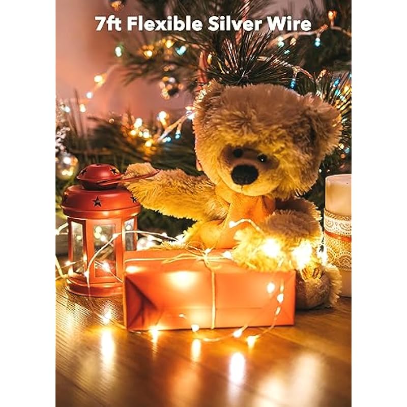 Brightown 12 Pack LED Fairy Lights Battery Operated String Lights – 7ft 20LED Waterproof Silver Wire Firefly Starry Moon Lights for DIY Crafts Wedding Table Centerpieces Party Bedroom Christmas